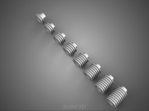 VARIOUS GROOVE PULLEY SHEAVE MULTI TRACK WHEEL DRIVE V BELT GEAR 3D Model