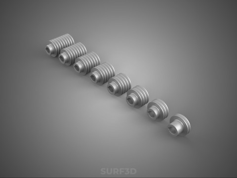 VARIOUS GROOVE PULLEY SHEAVE MULTI TRACK WHEEL DRIVE V BELT GEAR 3D Model