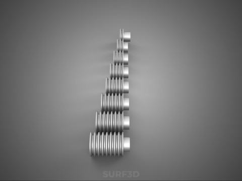 VARIOUS GROOVE PULLEY SHEAVE MULTI TRACK WHEEL DRIVE V BELT GEAR 3D Model