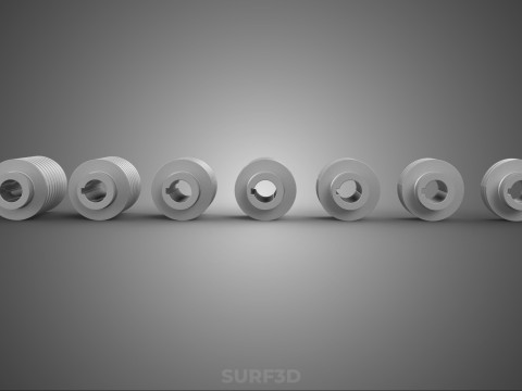 VARIOUS GROOVE PULLEY SHEAVE MULTI TRACK WHEEL DRIVE V BELT GEAR 3D Model