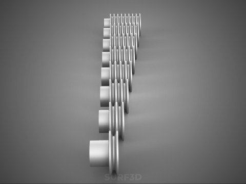 VARIOUS GROOVE PULLEY SHEAVE MULTI TRACK WHEEL DRIVE V BELT GEAR 3D Model