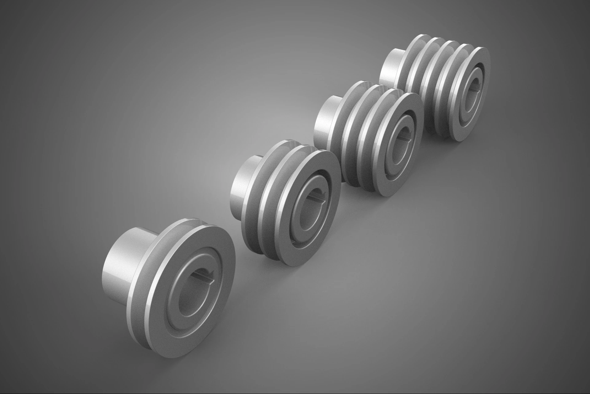 STANDARD PULLEY SHEAVE TRACK WHEEL DRIVE BELT GEAR MULTI GROOVE 3D Model .c4d .max .obj .3ds .fbx .stl .blend 