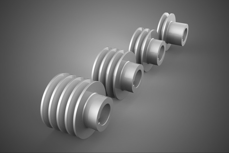 कलेक्शन स्टैंडर्ड पुली शेव ट्रैक व्हील ड्राइव मल्टी ग्रूव 3D मॉडल .c4d .max .obj .3ds .fbx .stl .blend 