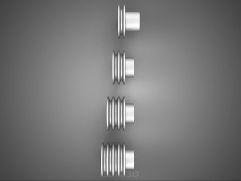 कलेक्शन स्टैंडर्ड पुली शेव ट्रैक व्हील ड्राइव मल्टी ग्रूव 3D मॉडल