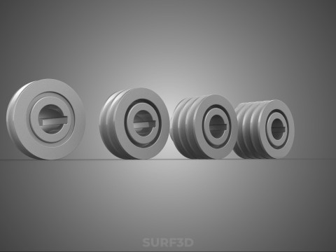 कलेक्शन स्टैंडर्ड पुली शेव ट्रैक व्हील ड्राइव मल्टी ग्रूव 3D मॉडल