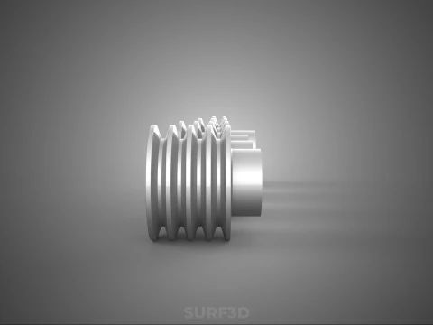 VARIOUS GROOVE PULLEY SHEAVE MULTI TRACK WHEEL DRIVE GEAR V BELT 3D Model