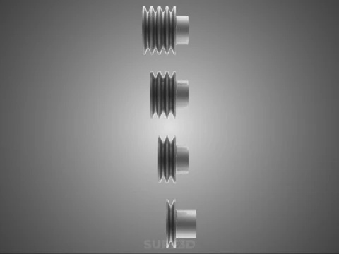 VARIOUS GROOVE PULLEY SHEAVE MULTI TRACK WHEEL DRIVE GEAR V BELT 3D Model