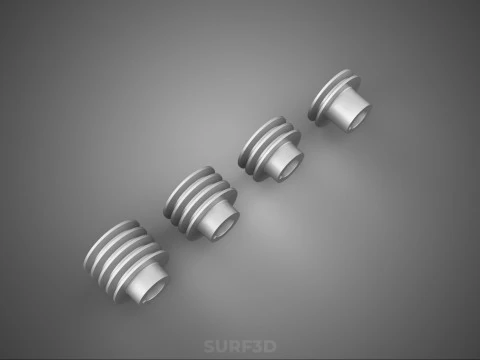 VARIOUS GROOVE PULLEY SHEAVE MULTI TRACK WHEEL DRIVE GEAR V BELT 3D Model