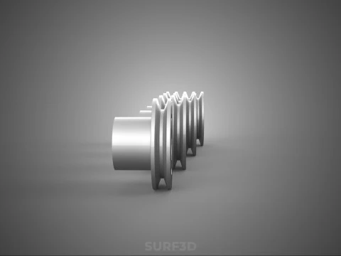 VARIOUS GROOVE PULLEY SHEAVE MULTI TRACK WHEEL DRIVE GEAR V BELT 3D Model