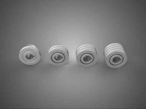 MULTIPLE SIZE GROOVED PULLEY SHEAVE TRACK WHEEL DRIVE GEAR VBELT 3D Model
