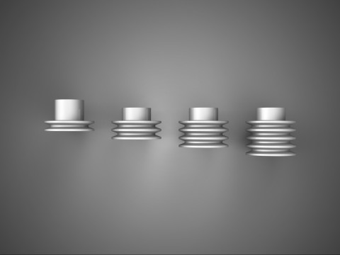 ШКИВ НЕСКОЛЬКИХ РАЗМЕРОВ С КАНАВКАМИ ГУСЕНИЦА ПРИВОДНАЯ ШЕСТЕРНЯ КЛИНОВЫЙ РЕМЕНЬ 3D Модель