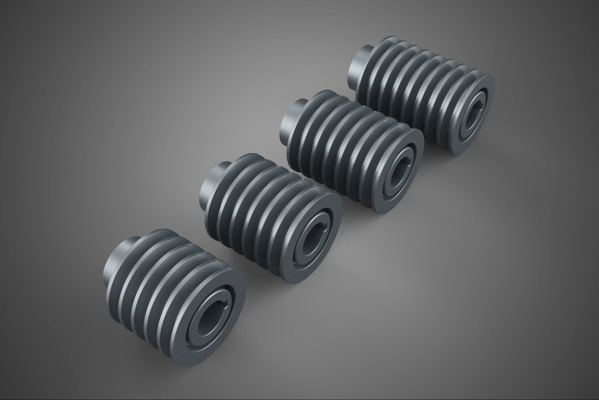 STANDARD PULLEY SHEAVE TRACK WHEELS DRIVE BELT GEAR MULTI GROOVE 3D Model .c4d .max .obj .3ds .fbx .stl .blend 