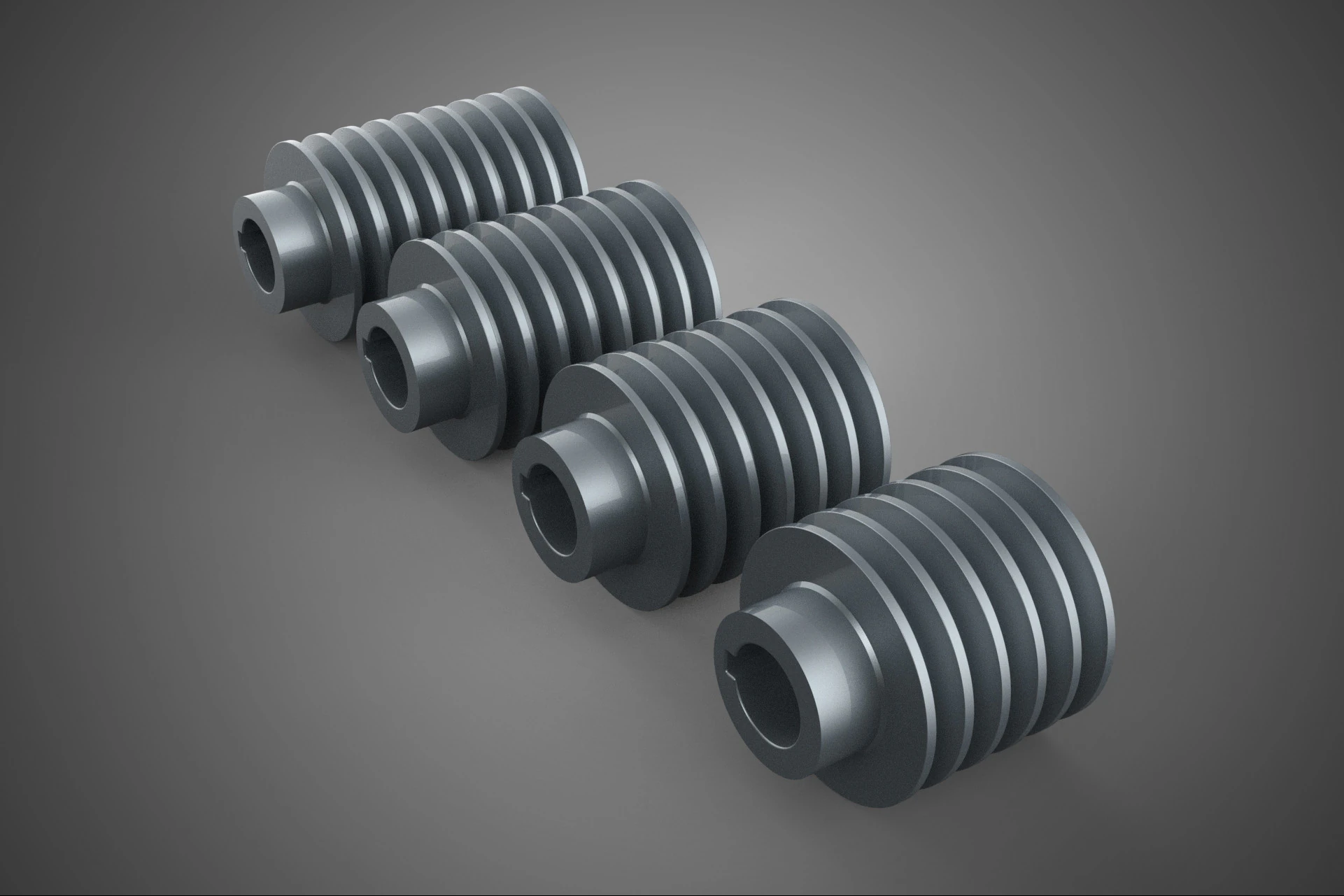 COLLECTION STANDARD PULLEY SHEAVE WHEEL DRIVE MULTI GROOVE TRACK 3D Model .c4d .max .obj .3ds .fbx .stl .blend