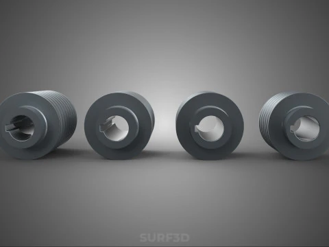 COLLECTION STANDARD ROLLER BELT PULLEY SHEAVE WHEEL GROOVE DRIVE 3D Model