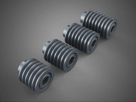 COLLECTION STANDARD ROLLER BELT PULLEY SHEAVE WHEEL GROOVE DRIVE 3D Model