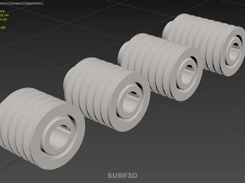 COLLECTION STANDARD ROLLER BELT PULLEY SHEAVE WHEEL GROOVE DRIVE 3D Model