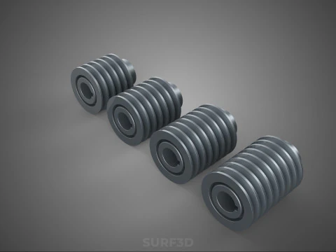 COLLECTION STANDARD ROLLER BELT PULLEY SHEAVE WHEEL GROOVE DRIVE 3D Model