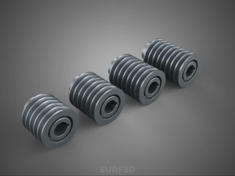 COLLECTION STANDARD ROLLER BELT PULLEY SHEAVE WHEEL GROOVE DRIVE 3D Model