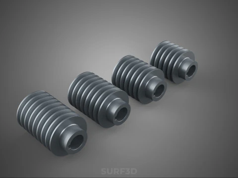 COLLECTION STANDARD ROLLER BELT PULLEY SHEAVE WHEEL GROOVE DRIVE 3D Model