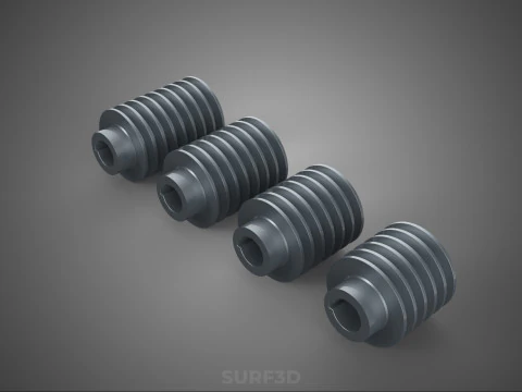 COLLECTION STANDARD ROLLER BELT PULLEY SHEAVE WHEEL GROOVE DRIVE 3D Model