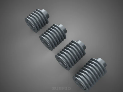 COLLECTION STANDARD ROLLER BELT PULLEY SHEAVE WHEEL GROOVE DRIVE 3D Model