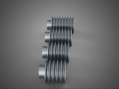 COLLECTION STANDARD ROLLER BELT PULLEY SHEAVE WHEEL GROOVE DRIVE 3D Model
