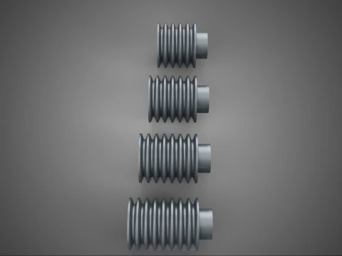 VARIOUS SET 5 6 7 8 GROOVE PULLEY SHEAVE MULTI TRACK WHEEL GEAR 3D Model