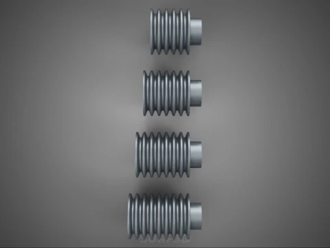 VARIOUS SET 5 6 7 8 GROOVE PULLEY SHEAVE MULTI TRACK WHEEL GEAR 3D Model