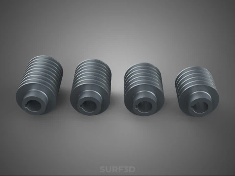 VARIOUS SET 5 6 7 8 GROOVE PULLEY SHEAVE MULTI TRACK WHEEL GEAR 3D Model