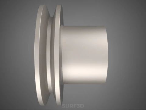 STANDARD 1 ONE SINGLE GROOVE TRACK PULLEY SHEAVE WHEEL BELT GEAR 3D Model