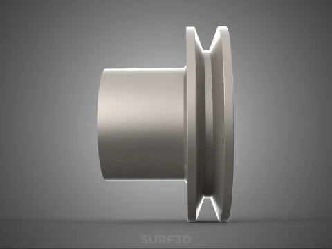 STANDARD 1 ONE SINGLE GROOVE TRACK PULLEY SHEAVE WHEEL BELT GEAR 3D Model