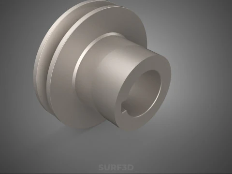 STANDARD 1 ONE SINGLE GROOVE TRACK PULLEY SHEAVE WHEEL BELT GEAR 3D Model
