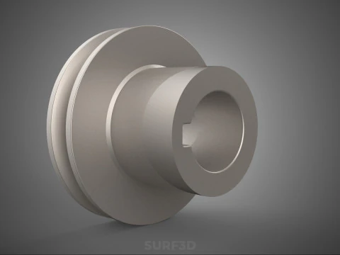 STANDARD 1 ONE SINGLE GROOVE TRACK PULLEY SHEAVE WHEEL BELT GEAR 3D Model