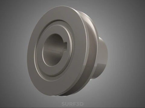 STANDARD 1 ONE SINGLE GROOVE TRACK PULLEY SHEAVE WHEEL BELT GEAR 3D Model