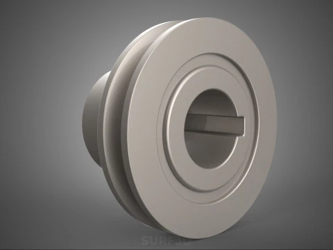 STANDARD 1 ONE SINGLE GROOVE TRACK PULLEY SHEAVE WHEEL BELT GEAR 3D Model