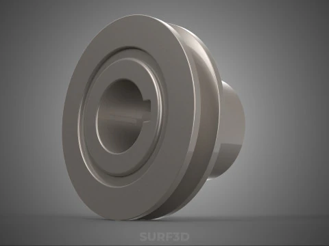 STANDARD 1 ONE SINGLE GROOVE TRACK PULLEY SHEAVE WHEEL BELT GEAR 3D Model