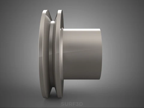 STANDARD 1 ONE SINGLE GROOVE TRACK PULLEY SHEAVE WHEEL BELT GEAR 3D Model