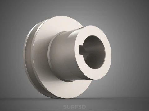 STANDARD 1 ONE SINGLE GROOVE TRACK PULLEY SHEAVE WHEEL BELT GEAR 3D Model