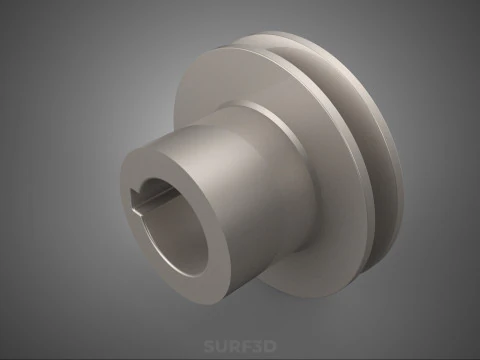 STANDARD 1 ONE SINGLE GROOVE TRACK PULLEY SHEAVE WHEEL BELT GEAR 3D Model