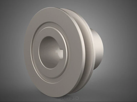 STANDARD 1 ONE SINGLE GROOVE TRACK PULLEY SHEAVE WHEEL BELT GEAR 3D Model