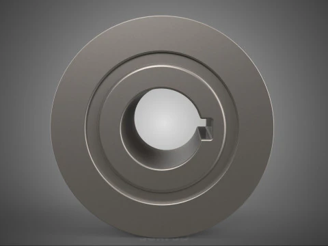 STANDARD 1 ONE SINGLE GROOVE TRACK PULLEY SHEAVE WHEEL BELT GEAR 3D Model
