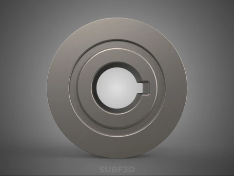 STANDARD 1 ONE SINGLE GROOVE TRACK PULLEY SHEAVE WHEEL BELT GEAR 3D Model
