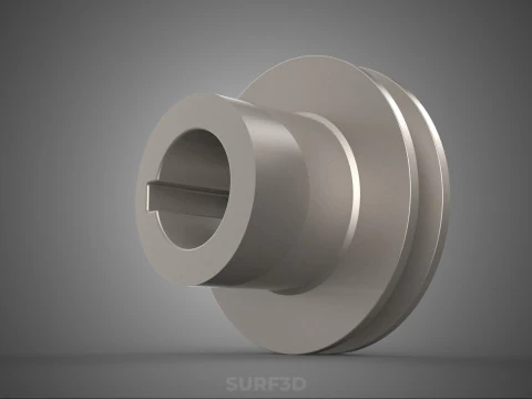 STANDARD 1 ONE SINGLE GROOVE TRACK PULLEY SHEAVE WHEEL BELT GEAR 3D Model