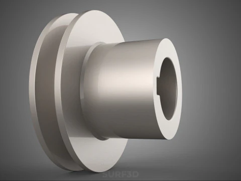 STANDARD 1 ONE SINGLE GROOVE TRACK PULLEY SHEAVE WHEEL BELT GEAR 3D Model