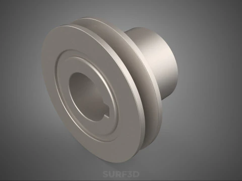 STANDARD 1 ONE SINGLE GROOVE TRACK PULLEY SHEAVE WHEEL BELT GEAR 3D Model