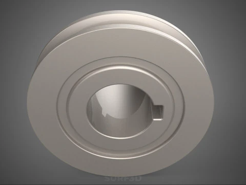 STANDARD 1 ONE SINGLE GROOVE TRACK PULLEY SHEAVE WHEEL BELT GEAR 3D Model