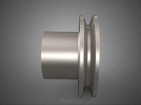 STANDARD 1 ONE SINGLE GROOVE TRACK PULLEY SHEAVE WHEEL BELT GEAR 3D Model