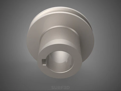 STANDARD 1 ONE SINGLE GROOVE TRACK PULLEY SHEAVE WHEEL BELT GEAR 3D Model