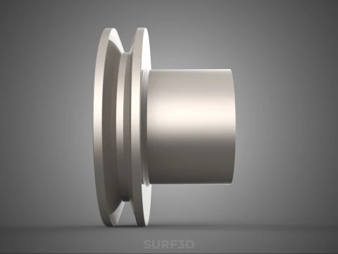 STANDARD 1 ONE SINGLE GROOVE TRACK PULLEY SHEAVE WHEEL BELT GEAR 3D Model