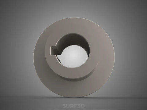 STANDARD 1 ONE SINGLE GROOVE TRACK PULLEY SHEAVE WHEEL BELT GEAR 3D Model